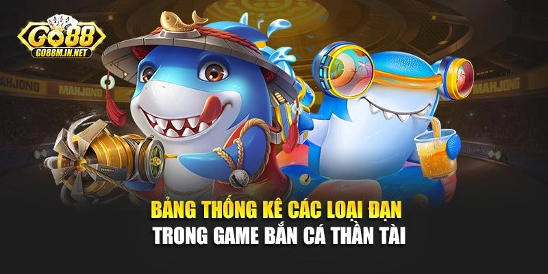 Bảng thống kê các loại đạn trong game bắn cá thần tài