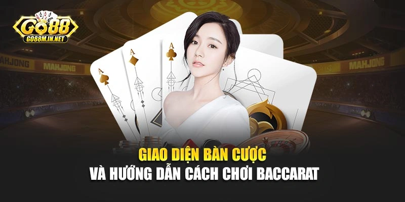 Giao diện bàn cược và hướng dẫn cách chơi Baccarat