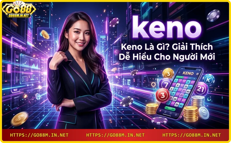 Ba bóng keno phát sáng với các số ngẫu nhiên, biểu tượng của xổ số keno online
