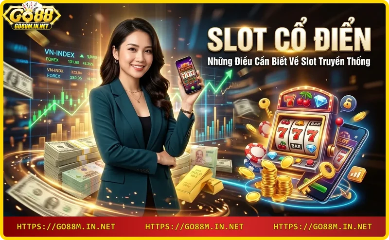 Các cuộn slot cổ điển với biểu tượng trái cây, BAR và số 7