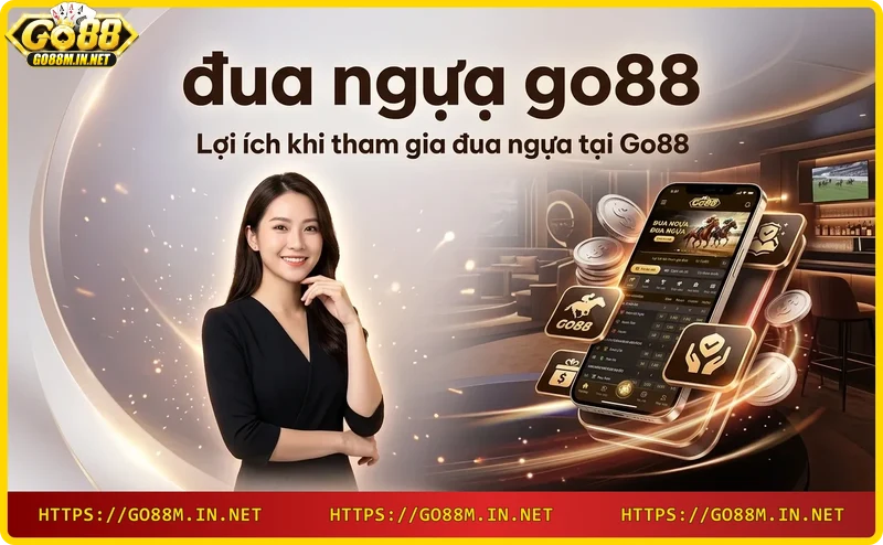 Điện thoại hiển thị giao diện cá cược đua ngựa Go88 với nhiều loại cược