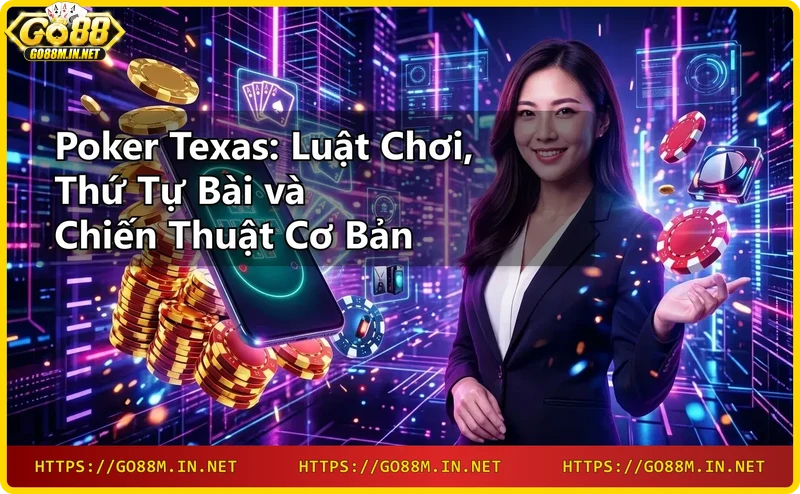 Khái niệm poker Texas với hình tiểu bang Texas và bài