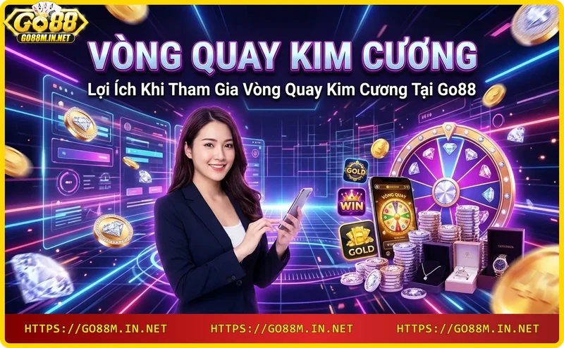 Lợi ích khi tham gia vòng quay kim cương Go88 với phần thưởng kim cương, coin vàng và quà VIP