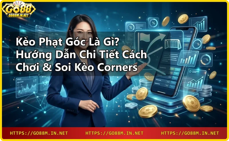 Quả bóng đá trên chấm phạt góc với hiệu ứng neon, minh họa cho kèo phạt góc