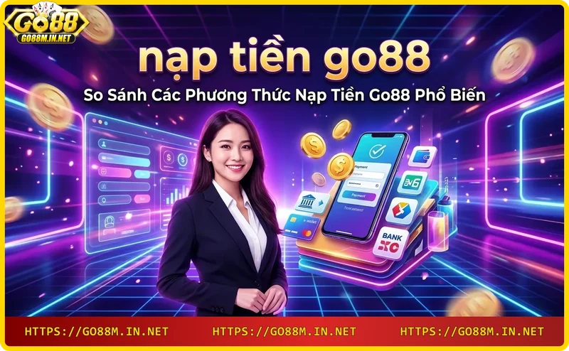 So sánh ba phương thức nạp tiền Go88: chuyển khoản ngân hàng, thẻ cào và ví điện tử