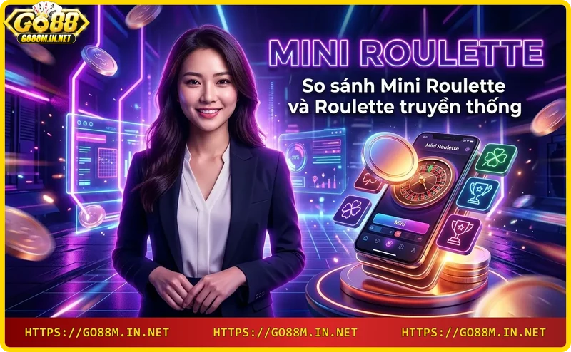 So sánh bánh xe mini roulette 13 số và roulette châu Âu 37 số trên nền casino sang trọng